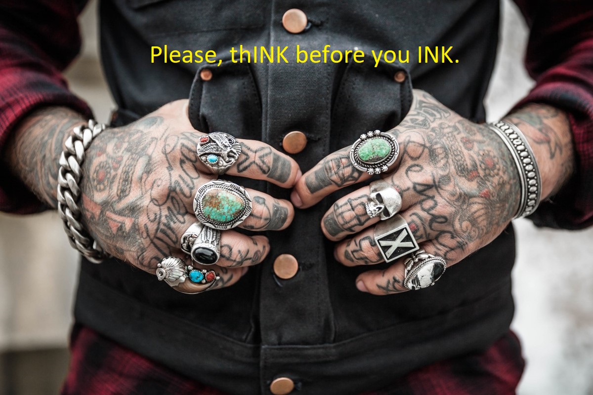 ink - atrament; tatuować